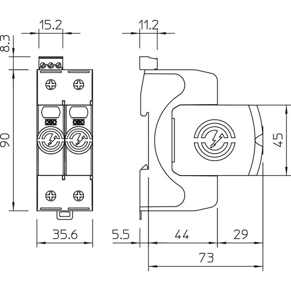 V50-1+NPE+FS-280 CombiController V50 1-pole with NPE + RS 280V image 2