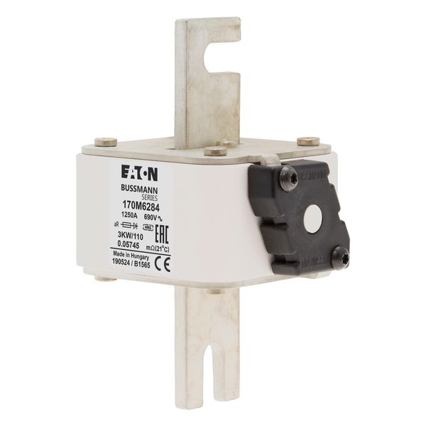 Fuse-link, high speed, 1250 A, AC 690 V, size 3, 74 x 92 x 141 mm, aR, IEC, single indicator image 5