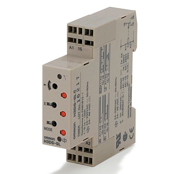 Timer, DIN rail mounting, 17.5 mm, 24-230 VAC/24-48 VDC, on/flicker-on image 3