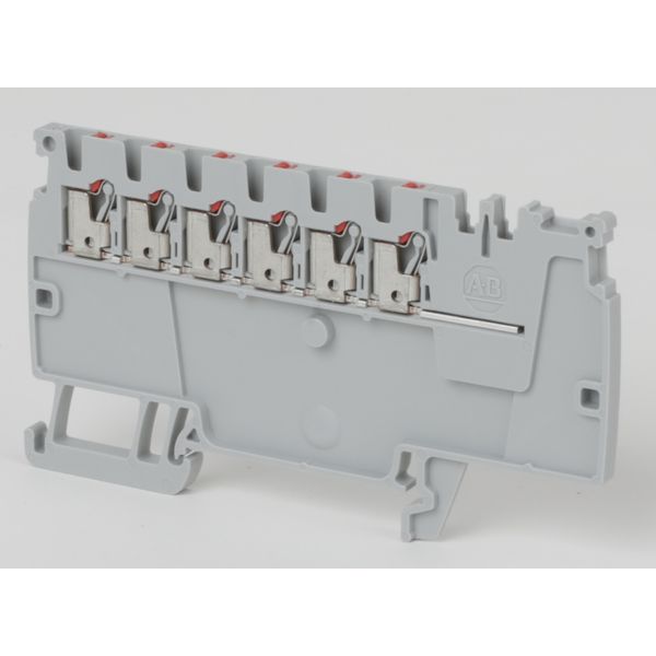 Terminal Blocks, 13A, 300VAC/DC, Control Power Distribution, 6 Points, Red image 1