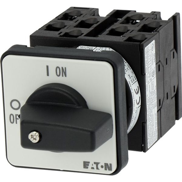 On-Off switch, T0, 20 A, flush mounting, 4 contact unit(s), 8-pole, with black thumb grip and front plate image 4