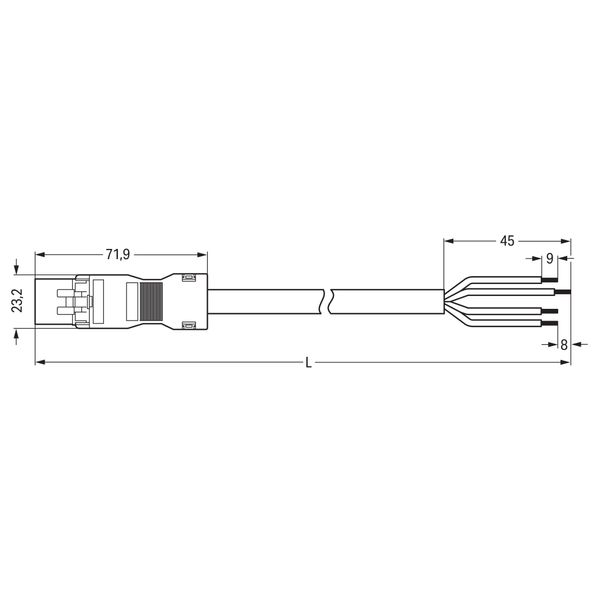 pre-assembled connecting cable Eca Plug/open-ended white image 6