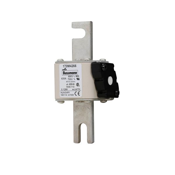 Fuse-link, high speed, 630 A, AC 690 V, DIN 1, 53 x 69 x 138 mm, aR, DIN, IEC, single indicator image 7