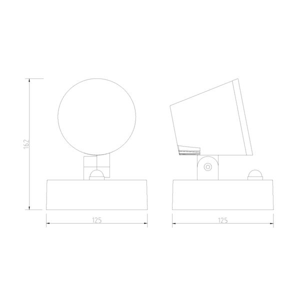 Zeta LED Round Single PIR 12,5W 800lm 3000K IP54 anthracite image 2