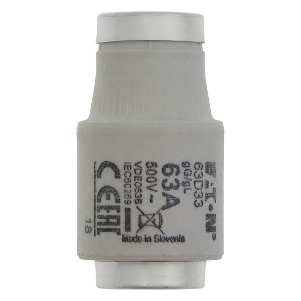 Fuse-link, LV, 63 A, AC 500 V, D3, gL/gG, IEC, time-delay image 10