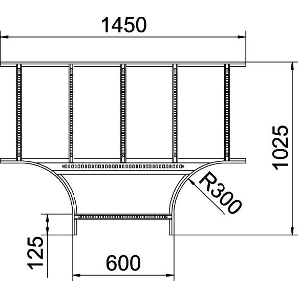 LT 1160 R3 FS T piece for cable ladder 110x600 image 2