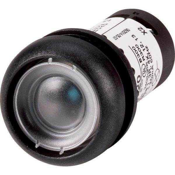 Illuminated pushbutton actuator, Flat, maintained, 1 NC, Screw connection, LED Red, Without button plate, 230 V AC, Bezel: black image 2