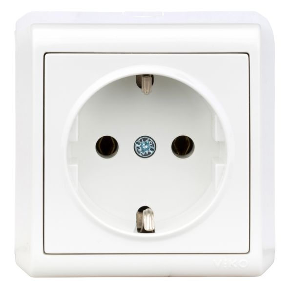 Socket outlet, screw clamps, VISIO IP20, white image 1