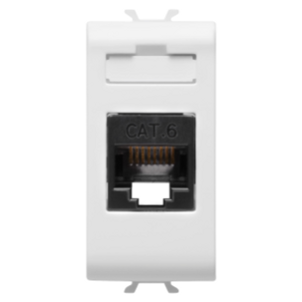 RJ45 SOCKET - CATEGORY 6 - UTP - 1 MODULE - GLOSSY WHITE - CHORUSMART image 1