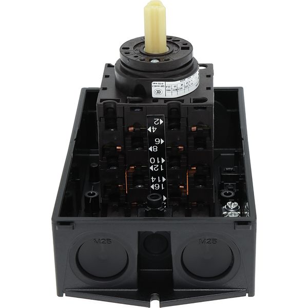 Reversing star-delta switches, T3, 32 A, surface mounting, 5 contact unit(s), Contacts: 10, 60 °, maintained, With 0 (Off) position, D-Y-0-Y-D, Design image 30