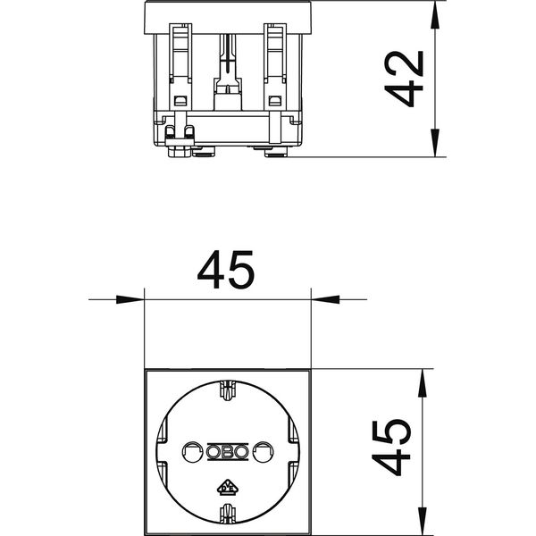 STD-D0 SWGR1 Socket 0°, single protective contact 250V, 10/16A image 2