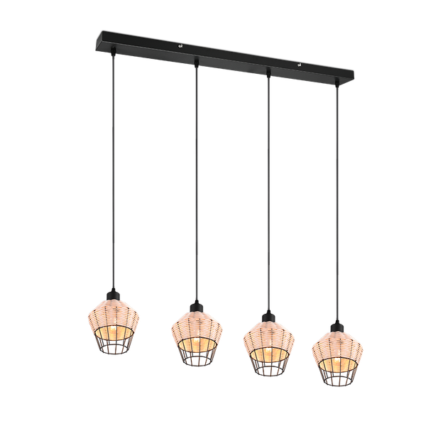 Borka pendant 4-pc E27 rattan image 1