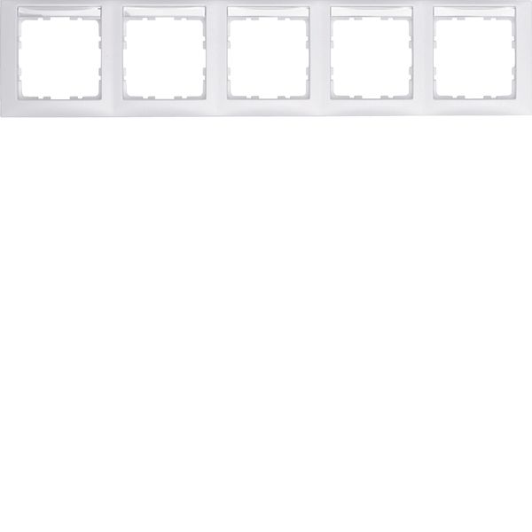 Frame with labelling field 5gang horizontal S.1, polar white matt image 1