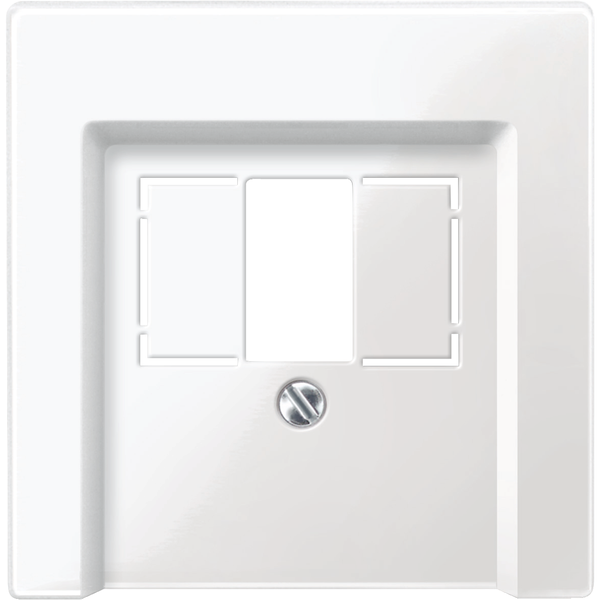 Central plate with square opening, polar white, glossy, System M image 2