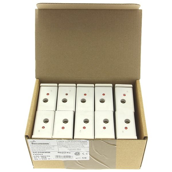 Fuse-holder, LV, 20 A, AC 550 V, BS88/E1, 1P, BS, front connected, white image 1