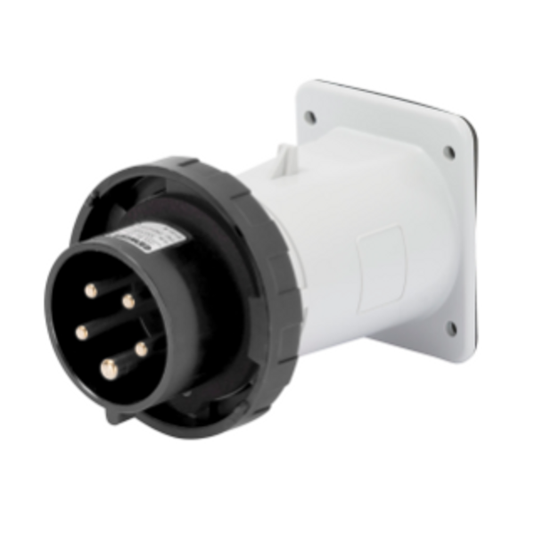 STRAIGHT FLUSH MOUNTING INLET - IP67 - 3P+N+E 32A 480-500V 50/60HZ - BLACK - 7H - SCREW WIRING image 1