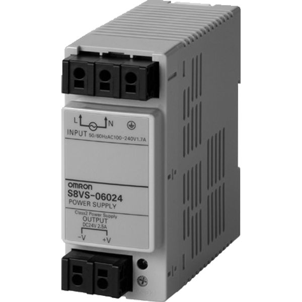 Power supply, 60 W, 100-240 VAC input, 24 VDC, 2.5 A output, DIN rail image 4