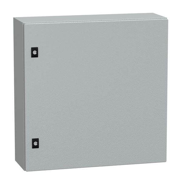 Spacial CRN plain door with mount.plate. H600xW600xD200 IP66 IK10 RAL7035 image 1