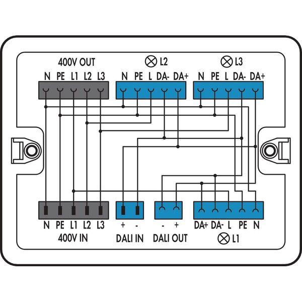 Distribution box 400 V + DALI 2 inputs white image 1