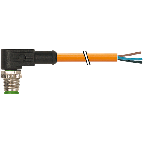 M12 male 90° A-cod. with cable PUR 4x0.34+1x0.5 or +robot+drag ch. 2m image 1