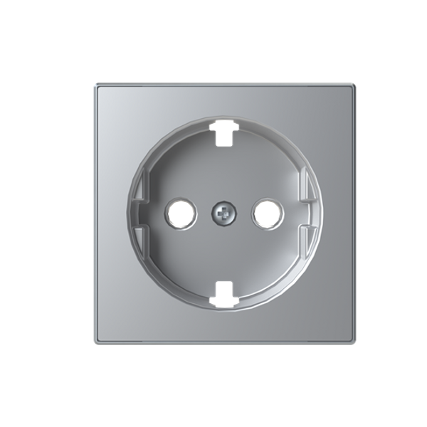 8588.9 PL Flat cover plate for Schuko socket outlet - Silver Socket outlet Central cover plate Silver - Sky Niessen image 1