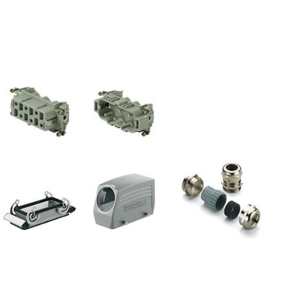 Industrial connectors (set), Series: HSB, Screw connection, Size: 6, N image 1