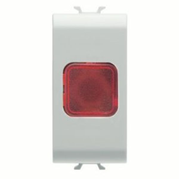 SINGLE INDICATOR LAMP - RED - 1 MODULE - SATIN WHITE - CHORUSMART image 1