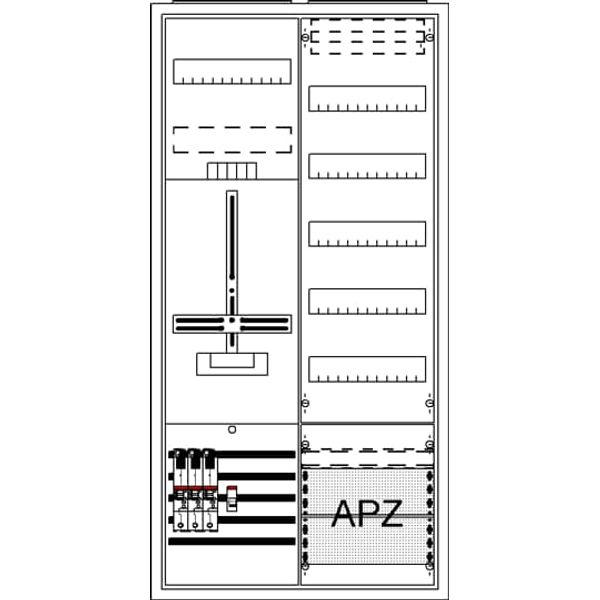 DA27BB5 Meter board, Field width: 2, Rows: 57, 1100 mm x 550 mm x 215 mm, Isolated (Class II), IP31 image 21