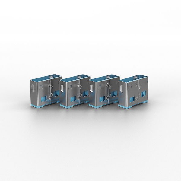 USB Port Blocker (without key) - Pack of 10, Colour Code: Blue Additional locks for use with the LINDY USB Port Blocker! image 2