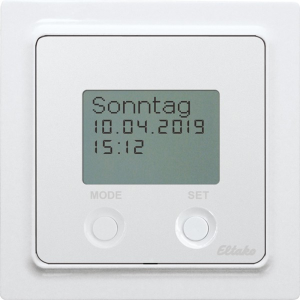 Wireless timer with display in E-Design55, polar white glossy image 1