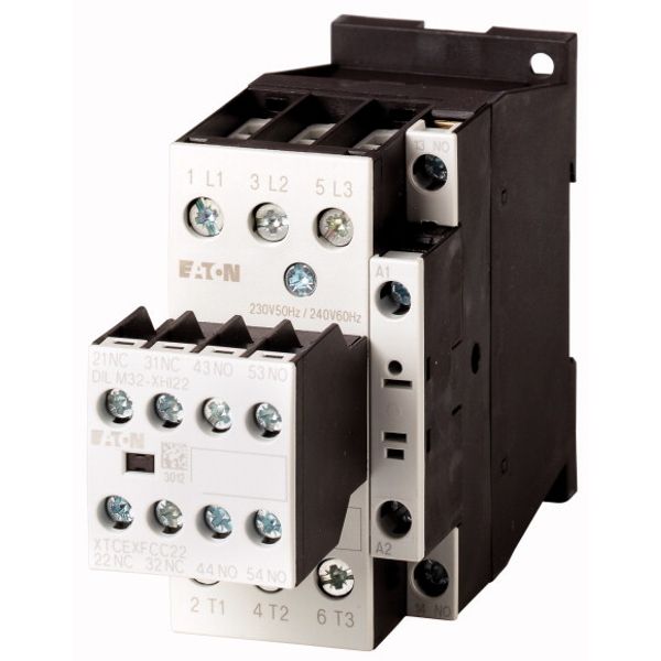 Contactor, 380 V 400 V 7.5 kW, 3 N/O, 2 NC, RDC 24: 24 - 27 V DC, DC operation, Screw terminals image 1