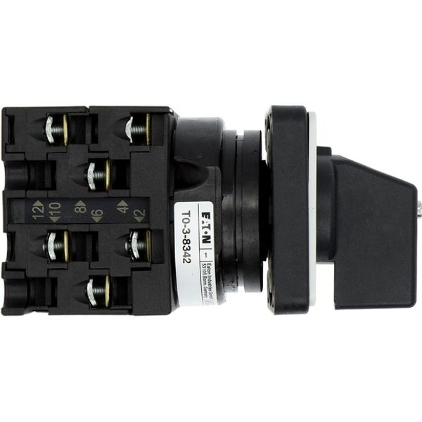 On-Off switch, T0, 20 A, flush mounting, 3 contact unit(s), 6 pole, with black thumb grip and front plate image 2