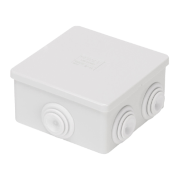 JUNCTION BOX WITH PLAIN PRESS-ON LID - IP44 - INTERNAL DIMENSIONS 80X80X40 - WALLS WITH CABLE GLANDS - GWT960ºC - GREY RAL 7035 image 1