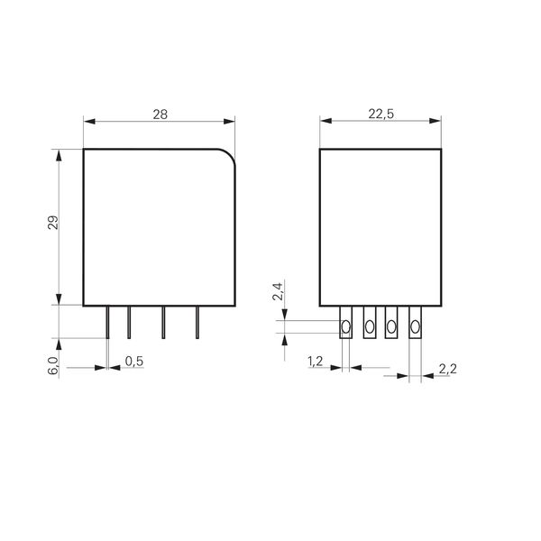 Plug-in Relay 14 pin 4 C/O 24VDC 6A, gold plated and LED image 2