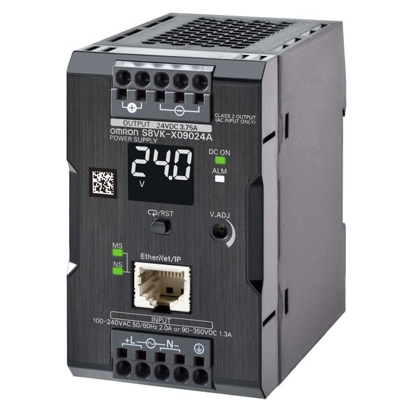 Book type power supply, 90 W, 24 VDC, 3.75 A, DIN rail mounting, Push- image 3