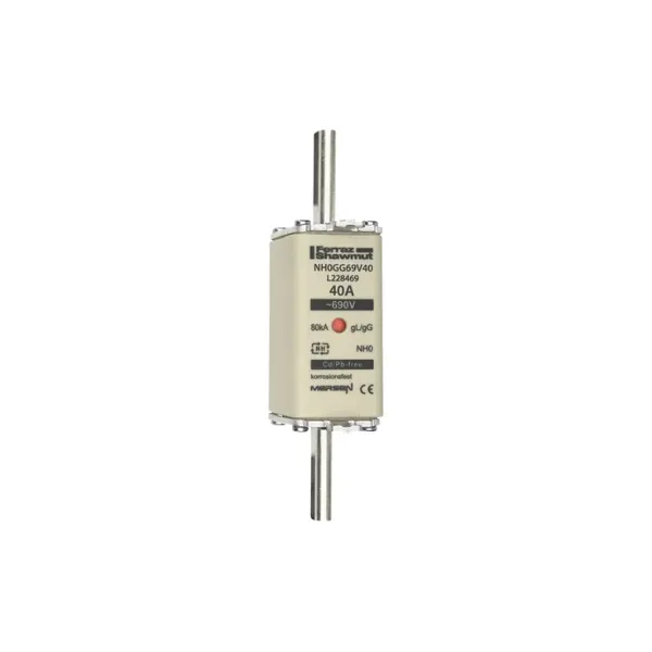 Fuse-link NH0 gG 690VAC 40A live tags Double indicator image 2