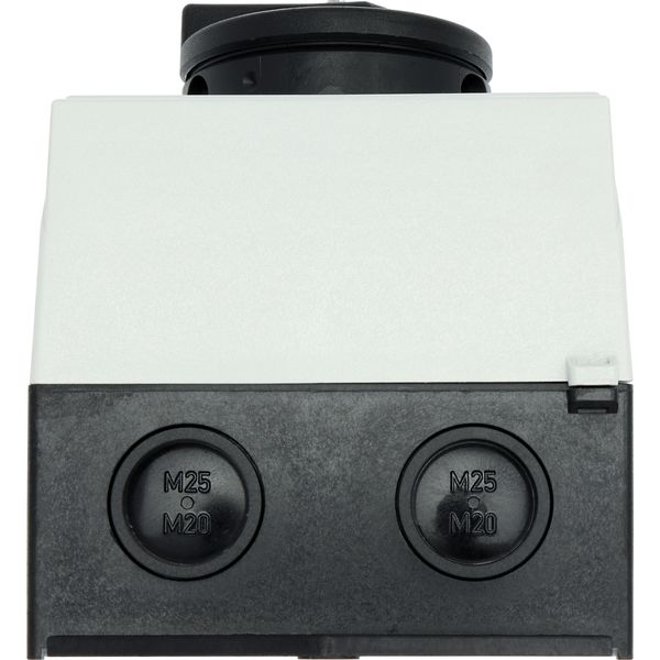 Main switch, P1, 32 A, surface mounting, 3 pole, 1 N/O, 1 N/C, STOP function, With black rotary handle and locking ring, Lockable in the 0 (Off) posit image 19