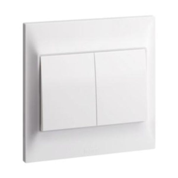 Belanko S 2 gang 2-way switch - 20AX - White image 1