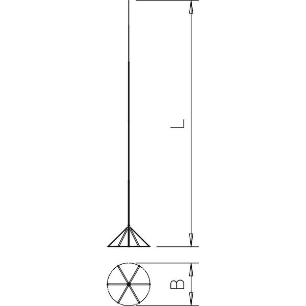 irod 10 Tele air-termination rod 10 metre mast + stand 10000mm image 2