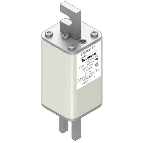 Fuse-link, high speed, 350 A, AC 1250 V, compact size 1, 45 x 45 x 138 mm, aR, DIN, IEC, single indicator image 2