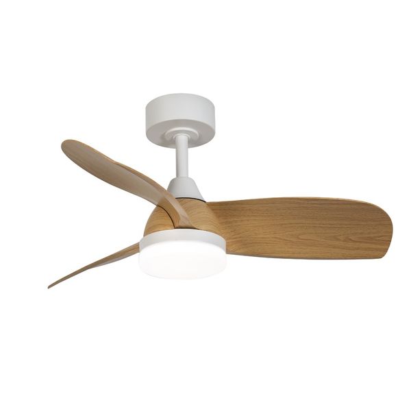 Bryan LED Ceiling Fan 18W 1800Lm CCT Dim White+Wood image 1