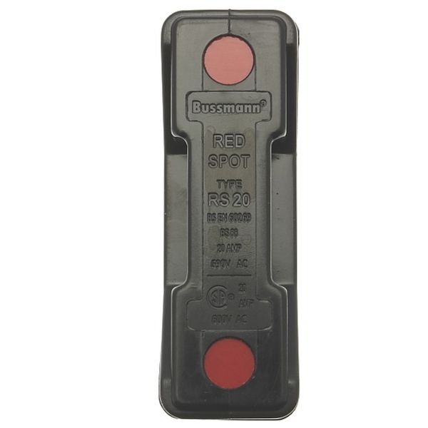 Fuse-holder, LV, 20 A, AC 690 V, BS88/A1, 1P, BS, back stud connected, black image 1