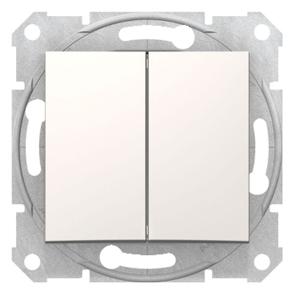 Sedna - 1pole 2-circuits switch - 10AX without frame cream image 1