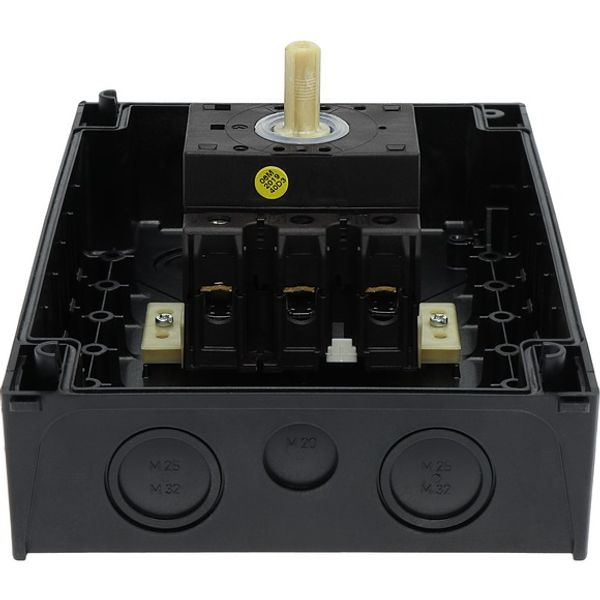 On-Off switch, P3, 63 A, surface mounting, 3 pole, with black thumb grip and front plate image 7