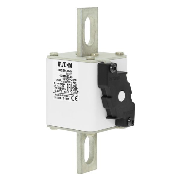 Fuse-link, high speed, 630 A, AC 1250 V, size 2, 61 x 77 x 160 mm, aR, IEC, UL, single indicator image 7