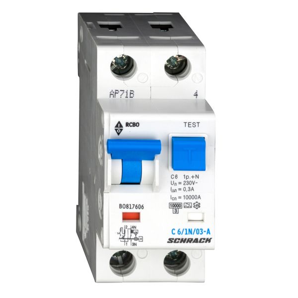 Combined MCB/RCD (RCBO) C06/1+N/300mA/Type A image 1