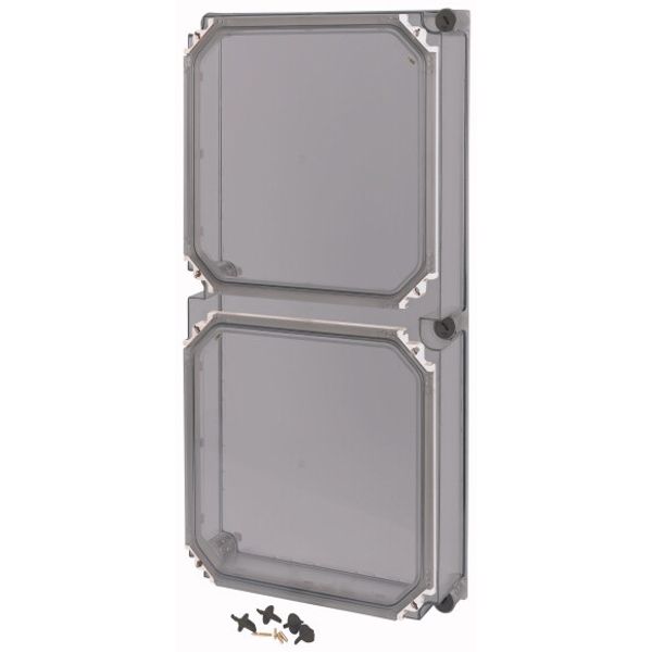 Cap, + door, transparent smoky gray, HxWxD=750x375x141mm, NA model image 1