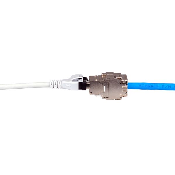Push Pull Patchcord RJ45 shielded Cat.6a 10GB LS0H grey  10m image 3