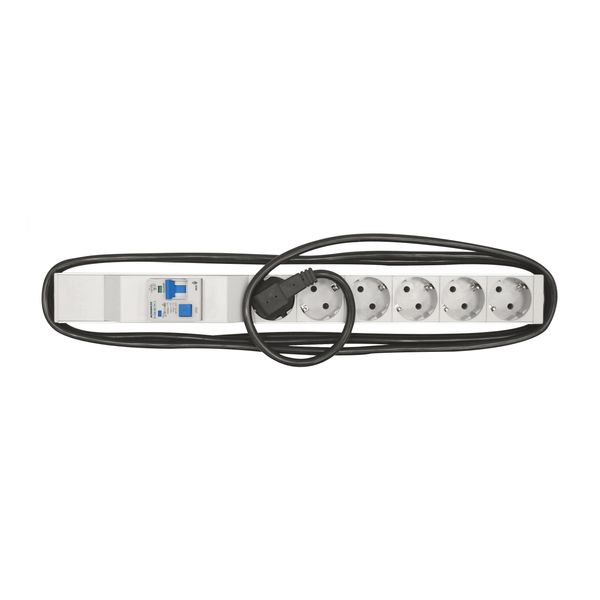 19" PDU, 6xSchuko with RCBO BO217516, Profile ALU 1U image 1