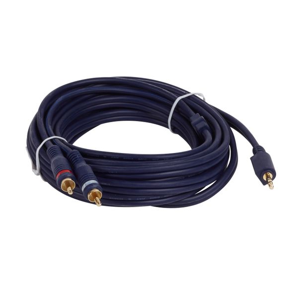 Stereo 3.5mm male to 2 RCA male Y cable 5 meters image 1